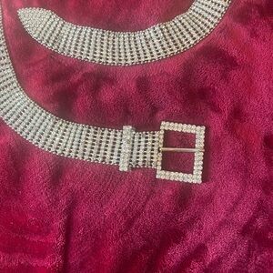 Elegant Silver Rhinestone Belt